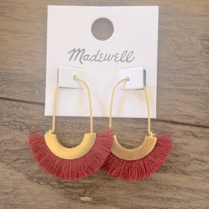 Anthropologie burgundy tassel earrings